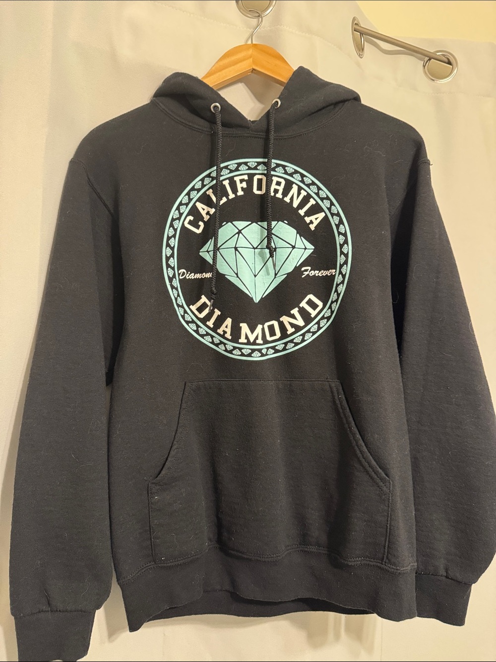 Jerzees Black Crewneck Sweatshirt with Mint Graphic
